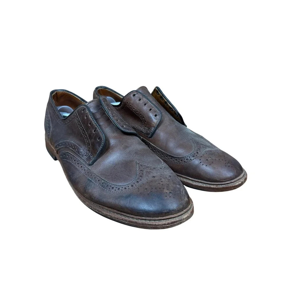 Allen Edmonds McAllister Wingtip Oxford Mens 13 D Brown Leather Brogue Shoes